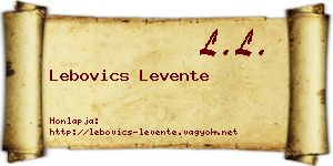 Lebovics Levente névjegykártya