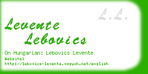 levente lebovics business card